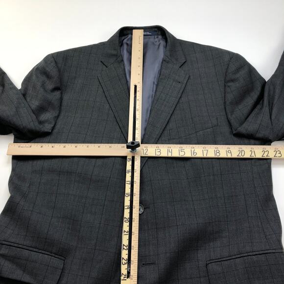 Joseph Abboud 44 R Men's 100% Wool Button Suit Sport Coat Jacket Windowpane - Picture 12 of 16